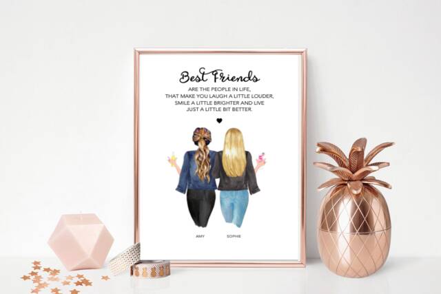 Best Friend Christmas Gift Print V2, Friendship Gifts To Frame, Personlaised Friendship Gift, Keepsake Wall Art - image 1