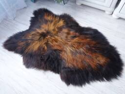 Natural Icelandic Sheepskin Rug, Brown Lambskin Fur Blanket - thumbnail 1