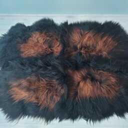 Natural Icelandic Sheepskin Rug, Brown Lambskin Fur Blanket - thumbnail 3