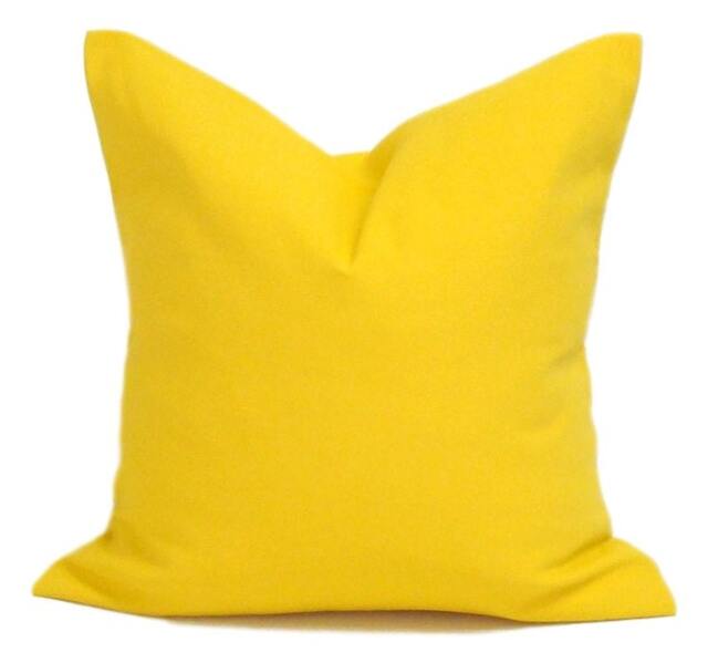 Solid Yellow Pillow Cover, Throw Cover For 20x20 Pillow, 16x16 Pillows, 18x18 All Sizes - image 1
