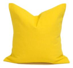 Solid Yellow Pillow Cover, Throw Cover For 20x20 Pillow, 16x16 Pillows, 18x18 All Sizes - thumbnail 1