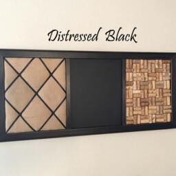 Burlap French Memo Board, Chalkboard & Wine Corkboard Large Kitchen Wall Organizer - thumbnail 3