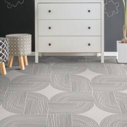 Boho Minimalist Lines Vinyl Flooring, Cream Retro Floor Art, Black Custom Bedroom Inspirations, Aesthetic Room Decor, Art - thumbnail 3