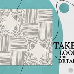 Boho Minimalist Lines Vinyl Flooring, Cream Retro Floor Art, Black Custom Bedroom Inspirations, Aesthetic Room Decor, Art - thumbnail 2