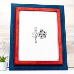 Handmade Blue & Red Wood Picture Frame Rustic Baltic Birch Photo Frame - thumbnail 2