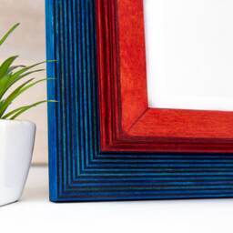 Handmade Blue & Red Wood Picture Frame Rustic Baltic Birch Photo Frame - thumbnail 4