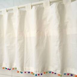 Linen Pom Cafe Curtain Window Valance/Window Treatment/Kitchen/Kids Nursery/Child Playroom/Bedroom Drape/Shower PanelFree Gift - thumbnail 3