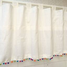 Linen Pom Cafe Curtain Window Valance/Window Treatment/Kitchen/Kids Nursery/Child Playroom/Bedroom Drape/Shower PanelFree Gift - thumbnail 2