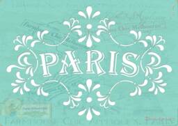 Reusable Stencil, French Vintage Paris Cake Cushion Stencil Francese Stock No 13 - thumbnail 1