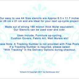 Reusable Stencil, French Vintage Paris Cake Cushion Stencil Francese Stock No 13 - thumbnail 2
