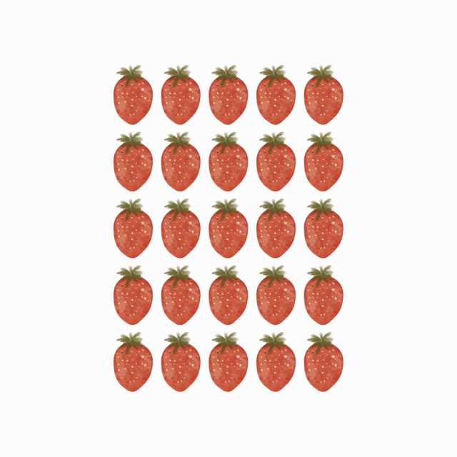 Strawberries Fabric Wall Stickers - Removable & Reusable - image 1