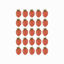 Strawberries Fabric Wall Stickers - Removable & Reusable - thumbnail 1