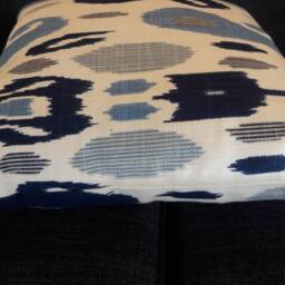 Fazil Blue Ikat John Robshaw Fabric Pillow Cover - thumbnail 2