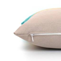 Turquoise, Stone & Metallic Gold Colorblock Pillow Cover, Throw, Lumbar All Sizes - thumbnail 3