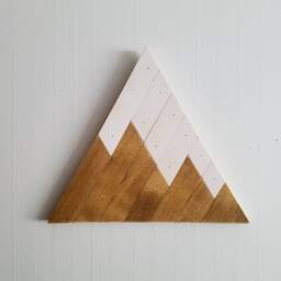 Mountain Wood Wall Art/Wood Wall Decor, Moss Art, Mountain Natural Home Art Geometric, Nature Tribal Decor - thumbnail 2