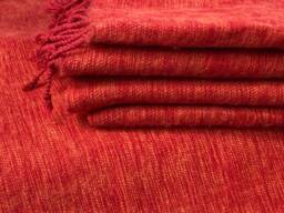King Size Vermilion Yak Wool Blanket Handmade Nepal Throw Wrap - thumbnail 1
