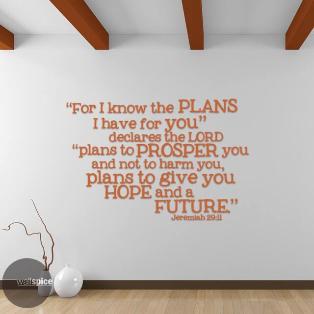 Jeremiah 2911 For I Know The Plans Bible Verse Quote Vinyl Wall Decal Sticker - image 1