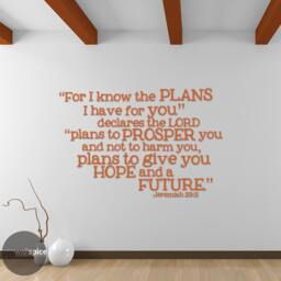 Jeremiah 2911 For I Know The Plans Bible Verse Quote Vinyl Wall Decal Sticker - thumbnail 1
