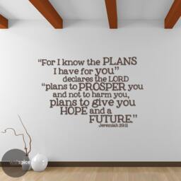 Jeremiah 2911 For I Know The Plans Bible Verse Quote Vinyl Wall Decal Sticker - thumbnail 2