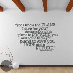 Jeremiah 2911 For I Know The Plans Bible Verse Quote Vinyl Wall Decal Sticker - thumbnail 3