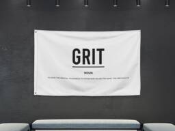 Grit Gym Flag Banner, Definition Print Flag, Decor, Home Wall Art, Weightlifting Motivational Exercise Sign - thumbnail 1