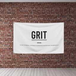 Grit Gym Flag Banner, Definition Print Flag, Decor, Home Wall Art, Weightlifting Motivational Exercise Sign - thumbnail 4