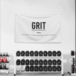 Grit Gym Flag Banner, Definition Print Flag, Decor, Home Wall Art, Weightlifting Motivational Exercise Sign - thumbnail 3