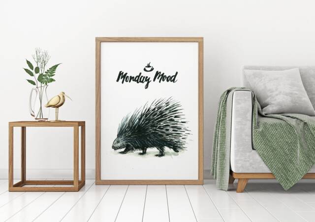 Porcupine Print, 29, 7x42 cm, Porcupine Poster, Porcupine, Watercolour, Animal Cute Animal, Quotes, Nature, Urbanjunglestories - image 1