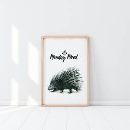 Porcupine Print, 29, 7x42 cm, Porcupine Poster, Porcupine, Watercolour, Animal Cute Animal, Quotes, Nature, Urbanjunglestories - thumbnail 2