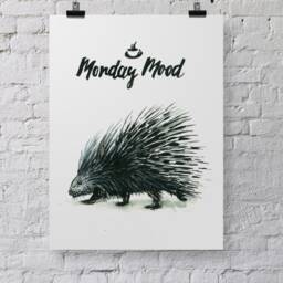 Porcupine Print, 29, 7x42 cm, Porcupine Poster, Porcupine, Watercolour, Animal Cute Animal, Quotes, Nature, Urbanjunglestories - thumbnail 3