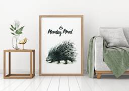 Porcupine Print, 29, 7x42 cm, Porcupine Poster, Porcupine, Watercolour, Animal Cute Animal, Quotes, Nature, Urbanjunglestories - thumbnail 1