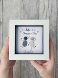 Personalised Auntie Gift, Gifts, Aunt & Niece, Birthday Christmas Gift For Her, Unique Keepsake Present, Pebble Art - thumbnail 1