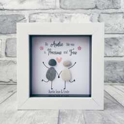 Personalised Auntie Gift, Gifts, Aunt & Niece, Birthday Christmas Gift For Her, Unique Keepsake Present, Pebble Art - thumbnail 2