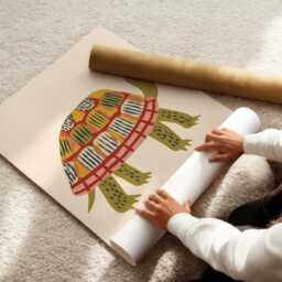 Turtle Nursery Wall Art Animal Illustration Neutral Baby Room Decor Kids Print Toddler Bedroom Playroom - 88 - thumbnail 3