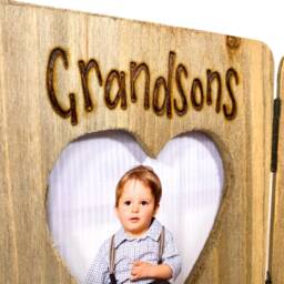Family Triple Photo Frame - Personalised Heart Shaped Picture For Grandchildren, Grandsons, Granddaughters Nan & Grandad - thumbnail 3