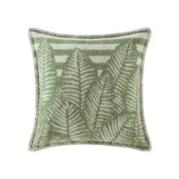 Green Fern Cushion Cover - Pure Wool Reversible Pillowcase 45 X 45cm/ 18 18 - thumbnail 2