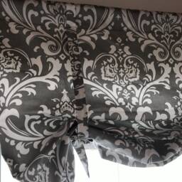 Damask Tie-Up Shade Designer Valance, Farmhouse Decor - thumbnail 2