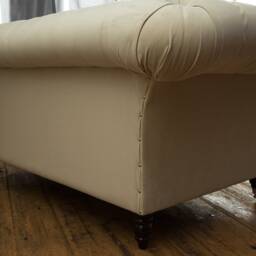 British Handmade Cream Velvet 2 Seater Chesterfield Sofa - thumbnail 4