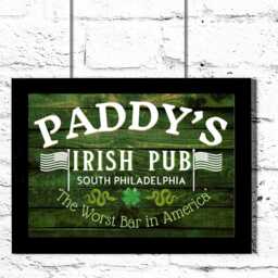 Paddys Pub Bar Sign Design A4 Print, High Quality Wall Art, Home Always Sunny in Philadelphia Poster - thumbnail 3