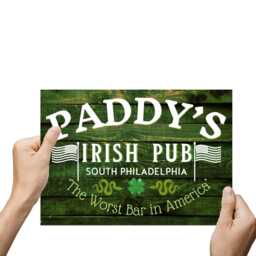 Paddys Pub Bar Sign Design A4 Print, High Quality Wall Art, Home Always Sunny in Philadelphia Poster - thumbnail 1