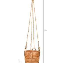 Hanging Plant Pots - Jute Indoor Plants Rope Hanging Bathroom Bedroom Kitchen Ceiling Herb Natural Planters - thumbnail 4