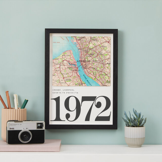 Custom Map Wall Art For Him, Gift Dad, Framed Decor, Father's Day Print - image 1