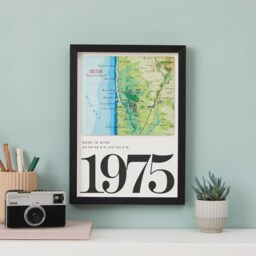 Custom Map Wall Art For Him, Gift Dad, Framed Decor, Father's Day Print - thumbnail 3