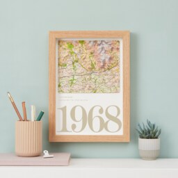 Custom Map Wall Art For Him, Gift Dad, Framed Decor, Father's Day Print - thumbnail 2