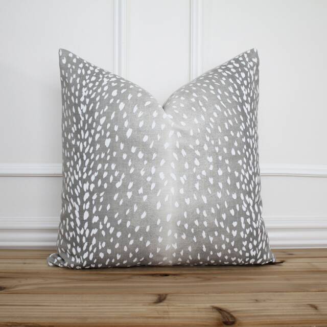 Antelope Pillow Cover Ash Animal Print 20 X Designer Decorative - Evelyn - image 1