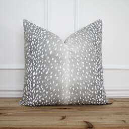 Antelope Pillow Cover Ash Animal Print 20 X Designer Decorative - Evelyn - thumbnail 1