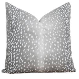 Antelope Pillow Cover Ash Animal Print 20 X Designer Decorative - Evelyn - thumbnail 3