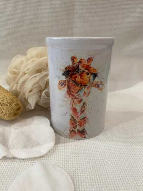 Ceramic Giraffe Vase, Toothbrush Holder, Pen Caddy. By Watercolour Artist Sandi Mower - image 1