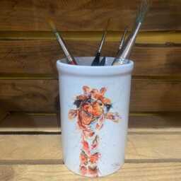 Ceramic Giraffe Vase, Toothbrush Holder, Pen Caddy. By Watercolour Artist Sandi Mower - thumbnail 2