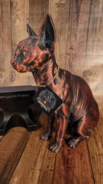 3D Printed Sphynx Cat Statue Home Decor, Pet Memorial Gift - image 1